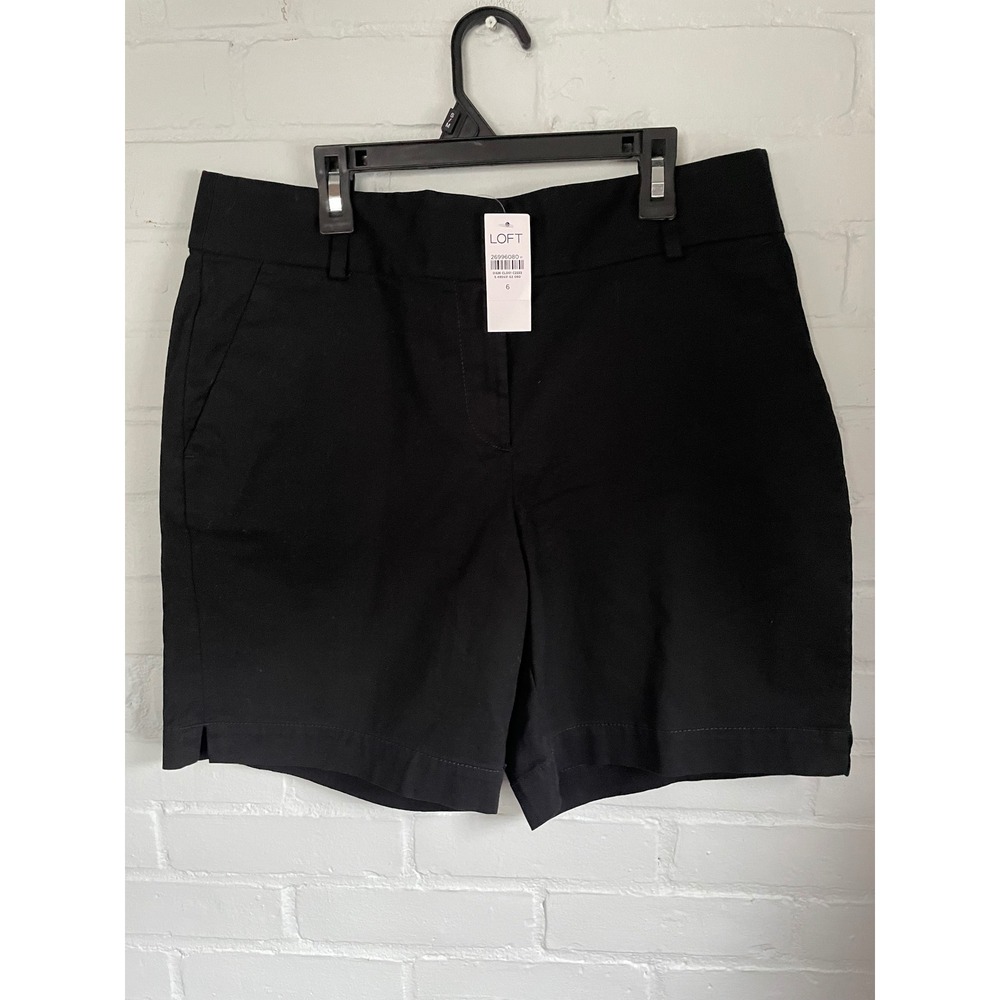 LOFT The Riviera Short Curvy Fit Black 8 Inch Inseam Womens Size 6